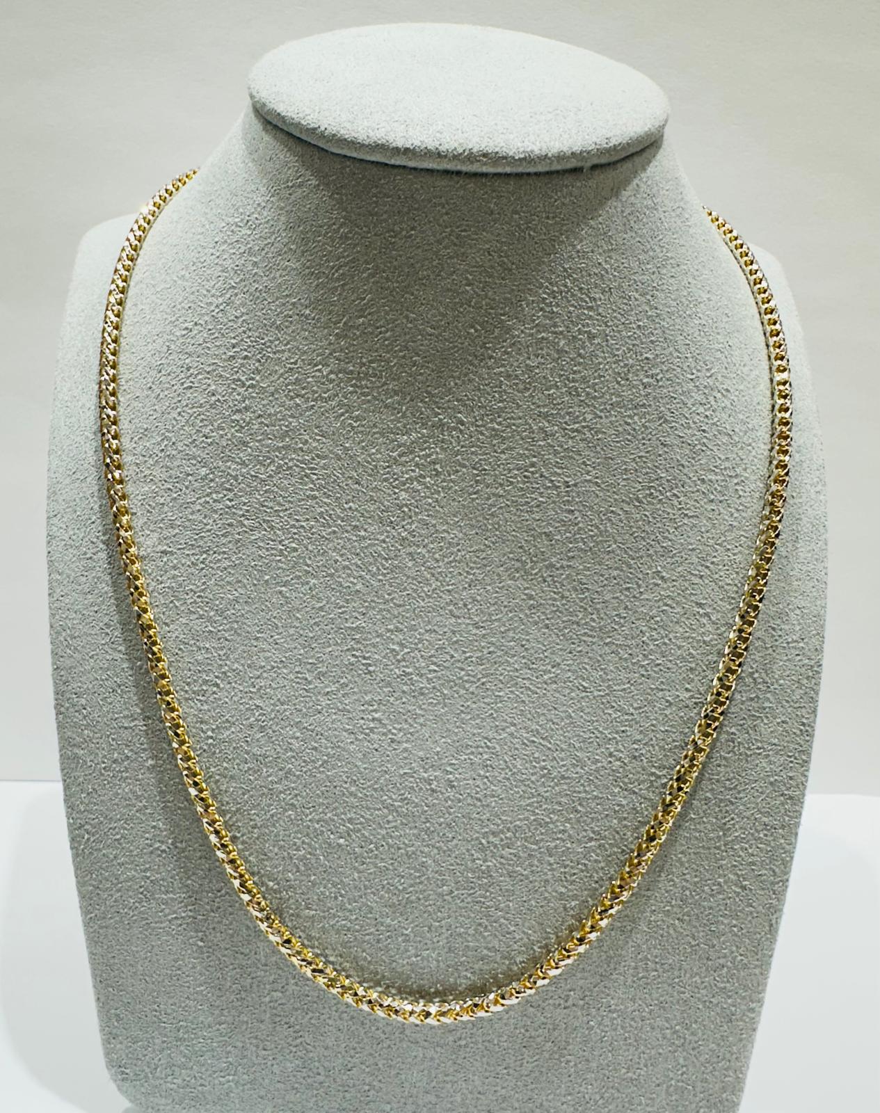 10K GOLD DIAMOND CUT FRANCO LINK CHAIN- 15.9gm  20"