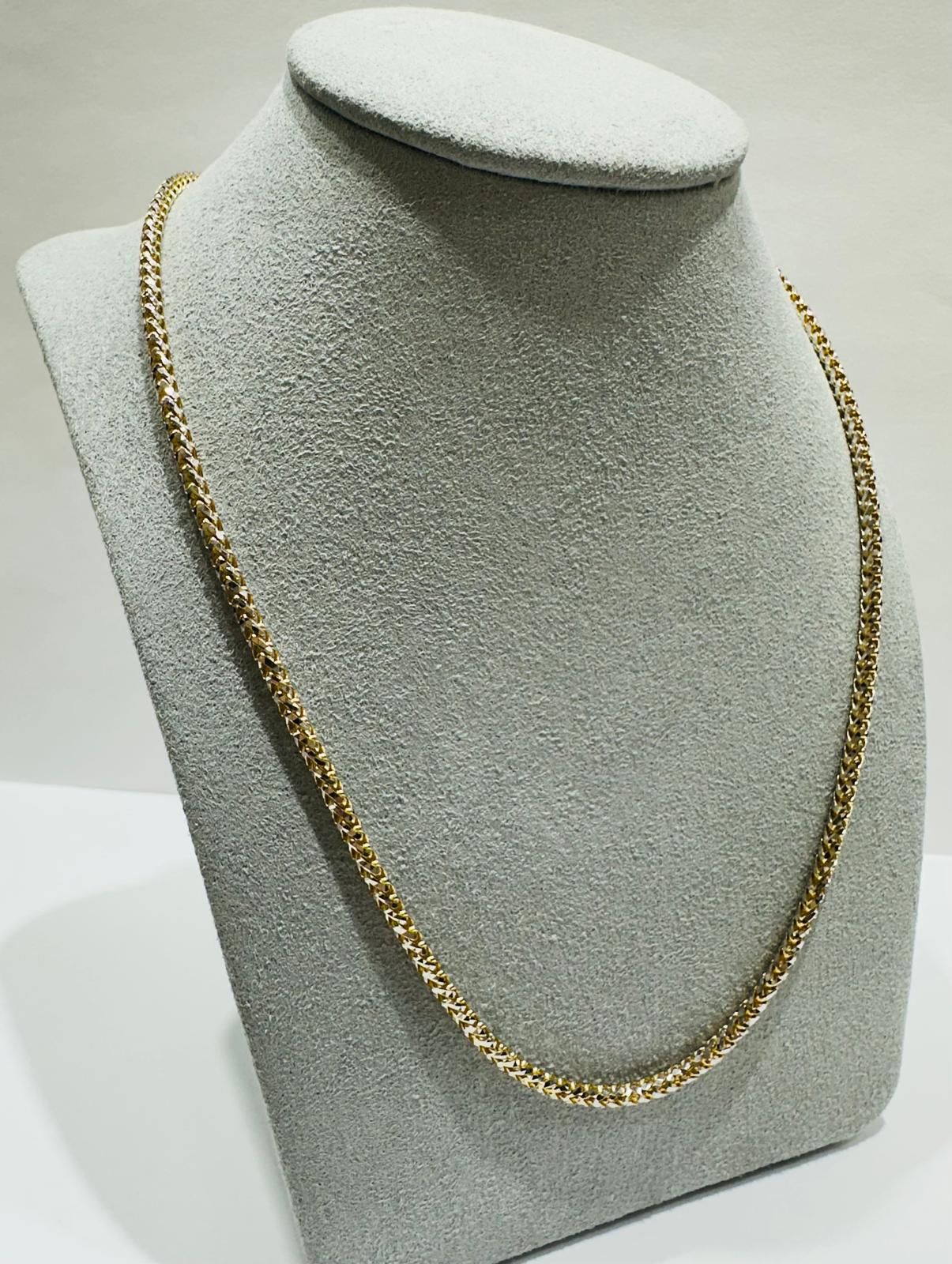 10K GOLD DIAMOND CUT FRANCO LINK CHAIN- 15.9gm  20"