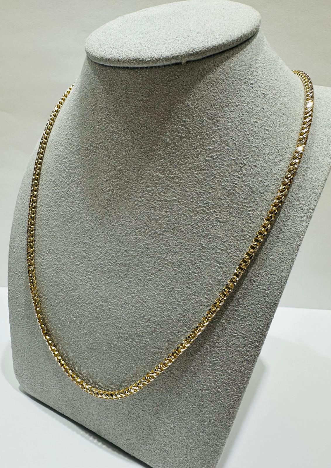 10K GOLD DIAMOND CUT FRANCO LINK CHAIN- 15.9gm  20"