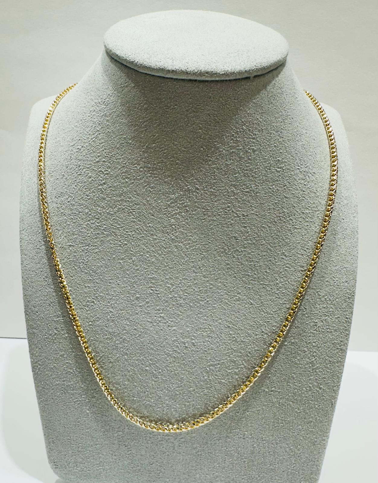 10K GOLD DIAMOND CUT FRANCO LINK CHAIN- 11.1gm  22"