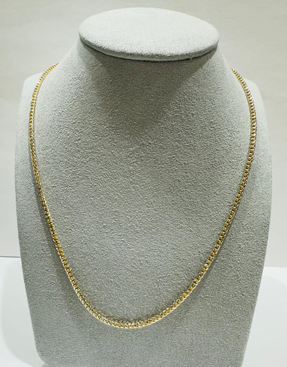 10K GOLD DIAMOND CUT FRANCO LINK CHAIN- 11.1gm  22"