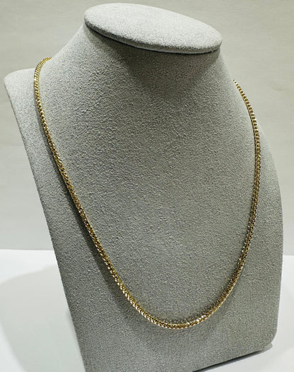 10K GOLD DIAMOND CUT FRANCO LINK CHAIN- 11.1gm  22"