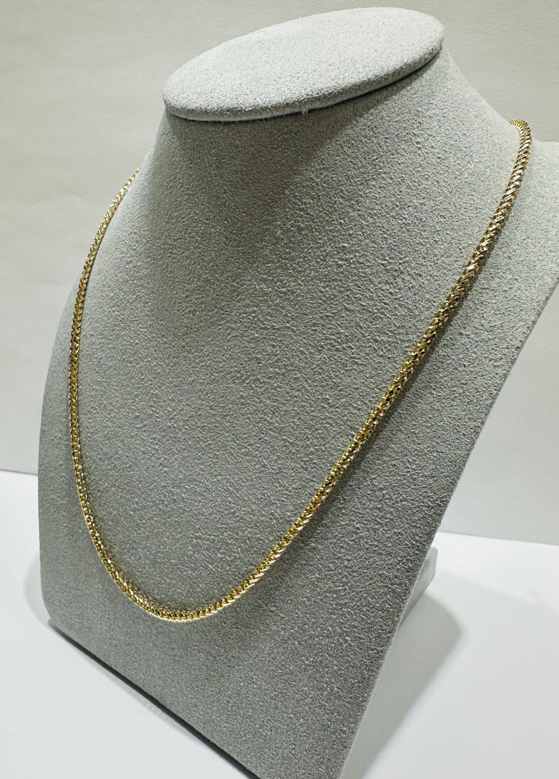 10K GOLD DIAMOND CUT FRANCO LINK CHAIN- 11.1gm  22"
