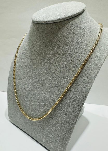 10K GOLD DIAMOND CUT FRANCO LINK CHAIN- 11.1gm  22"