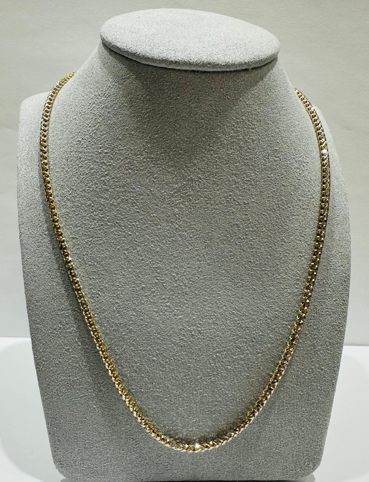 10K GOLD DIAMOND CUT FRANCO LINK CHAIN- 17.0gm  22"