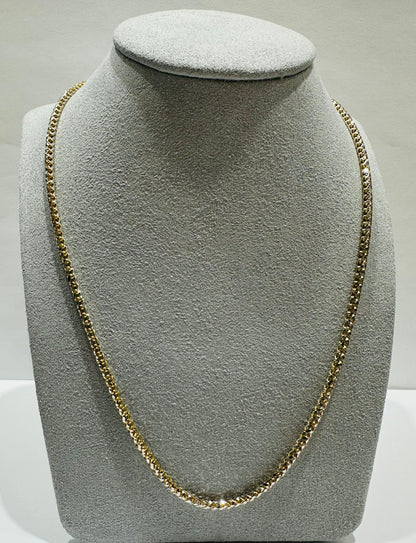 10K GOLD DIAMOND CUT FRANCO LINK CHAIN- 17.0gm  22"
