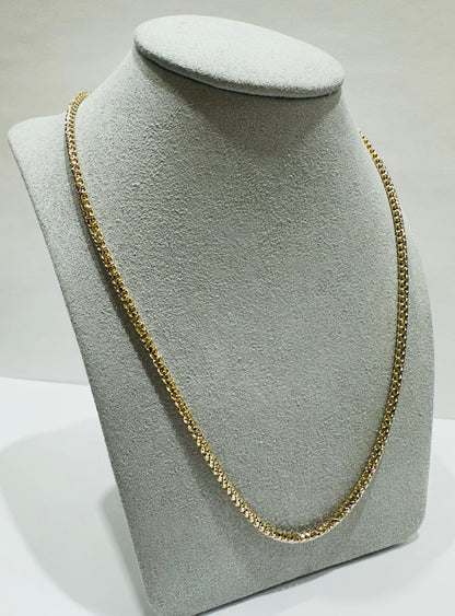 10K GOLD DIAMOND CUT FRANCO LINK CHAIN- 17.0gm  22"