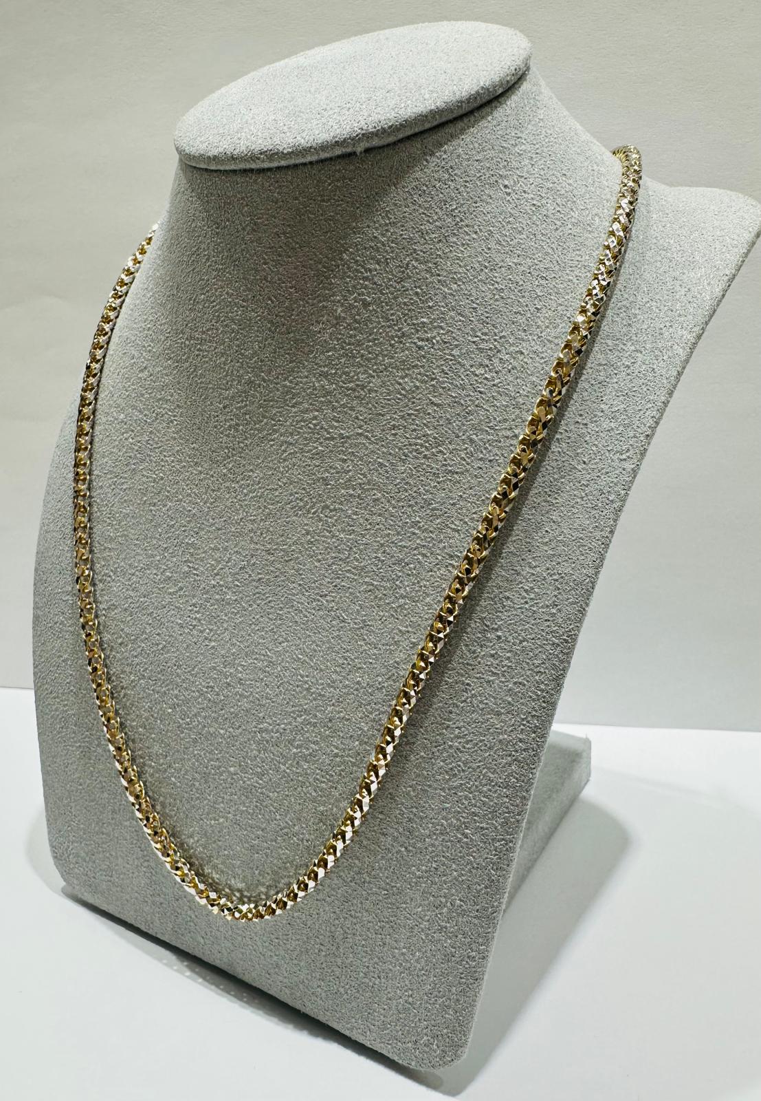 10K GOLD DIAMOND CUT FRANCO LINK CHAIN- 29.8gm  26"
