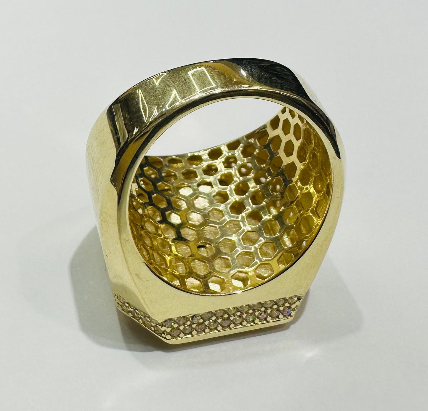 10K GOLD ROLEX RING WITH WHITE SAPPHIRE- WEIGHT: 11.2gm