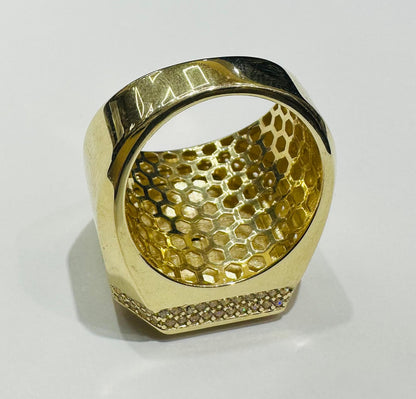 10K GOLD ROLEX RING WITH WHITE SAPPHIRE- WEIGHT: 11.2gm