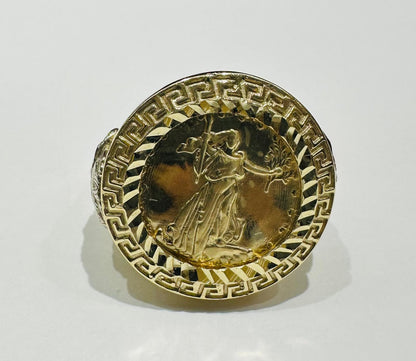 10K GOLD LIBERTY COIN RING- WEIGHT: 7.4gm