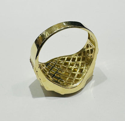 10K GOLD ROLEX RING WITH WHITE SAPPHIRE- WEIGHT: 7.4gm