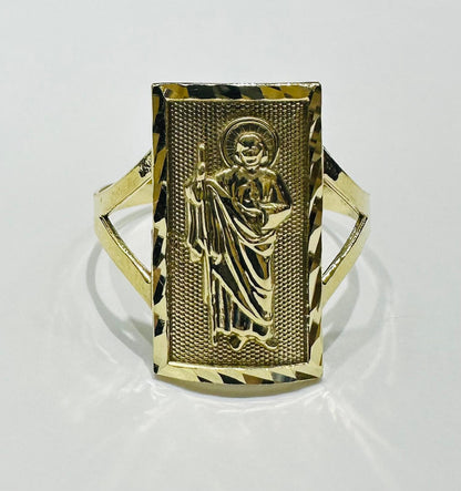 10K GOLD SAINT JUDE RING- WEIGHT: 2.6gm