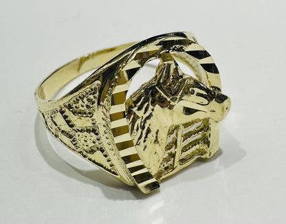 10K GOLD HORSESHOE RING- WEIGHT: 3.3gm