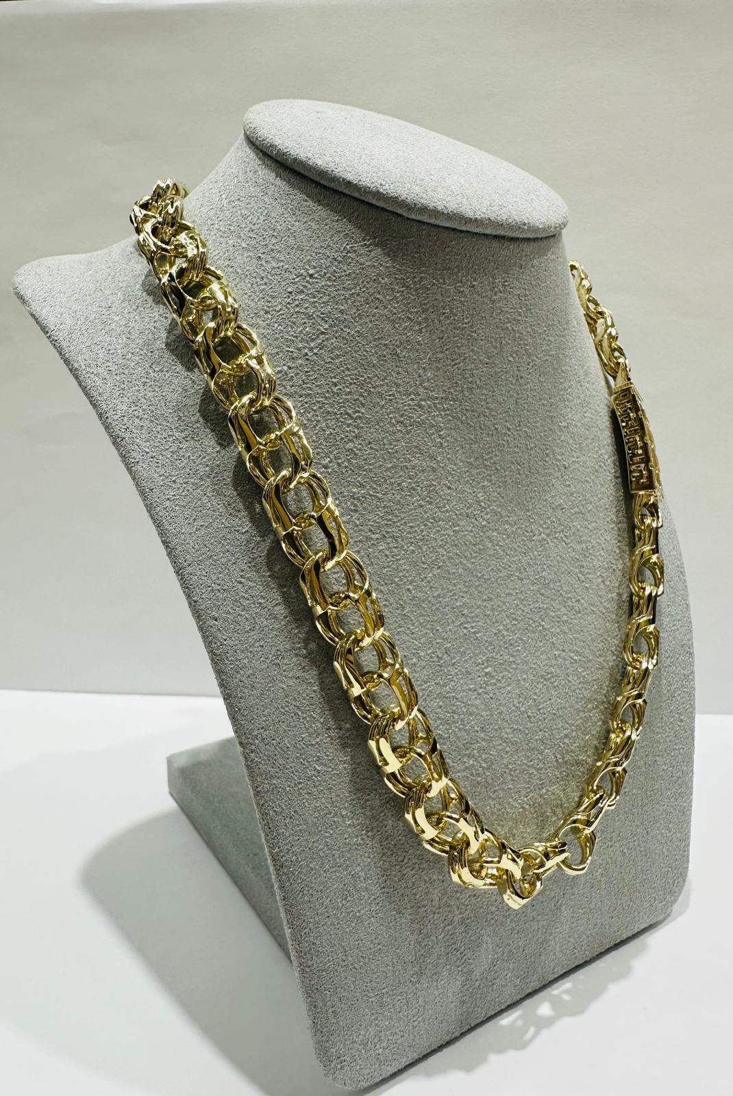 10K GOLD GREEK CHINO LINK CHAIN- 22"  9.75mm   73.8gm