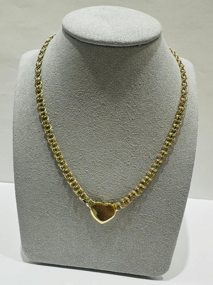 10K GOLD CHINO LINK HEART CHAIN- 20"  4.68mm  17.2gm