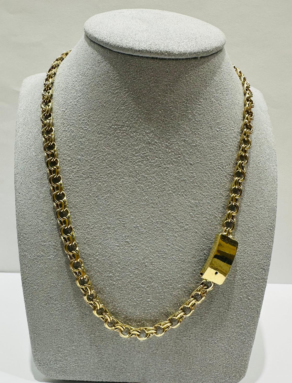 10K GOLD CHINO LINK CHAIN- 22"  5.55mm  28.2gm