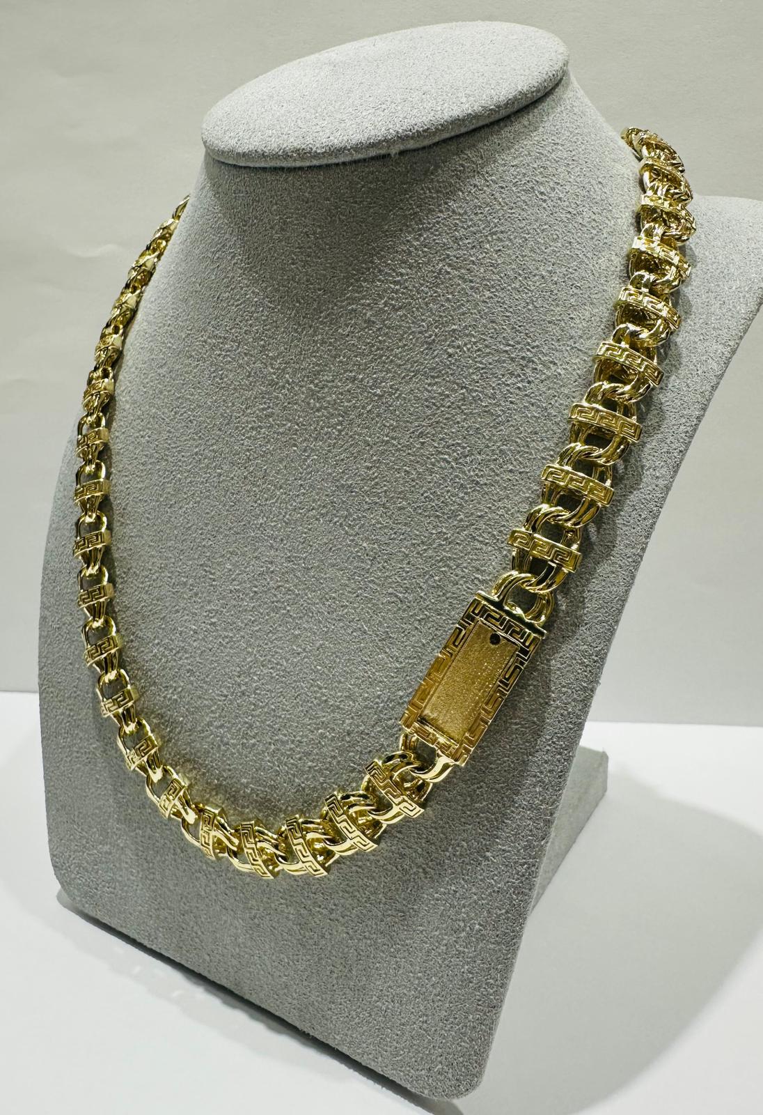 10K GOLD T BONE LINK CHAIN- 22"  9.88mm  70.3gm