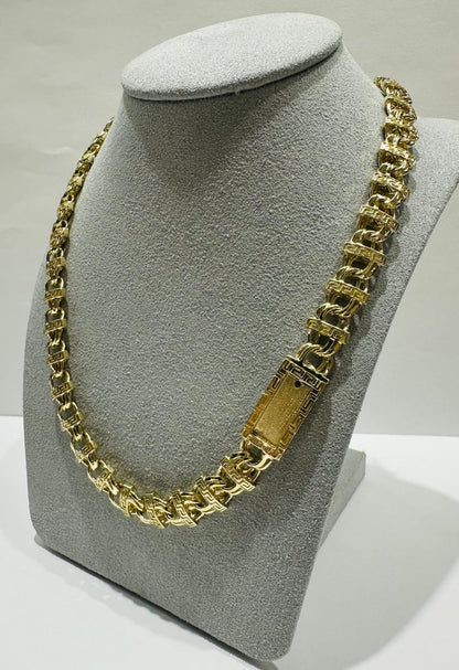 10K GOLD T BONE LINK CHAIN- 22"  9.88mm  70.3gm