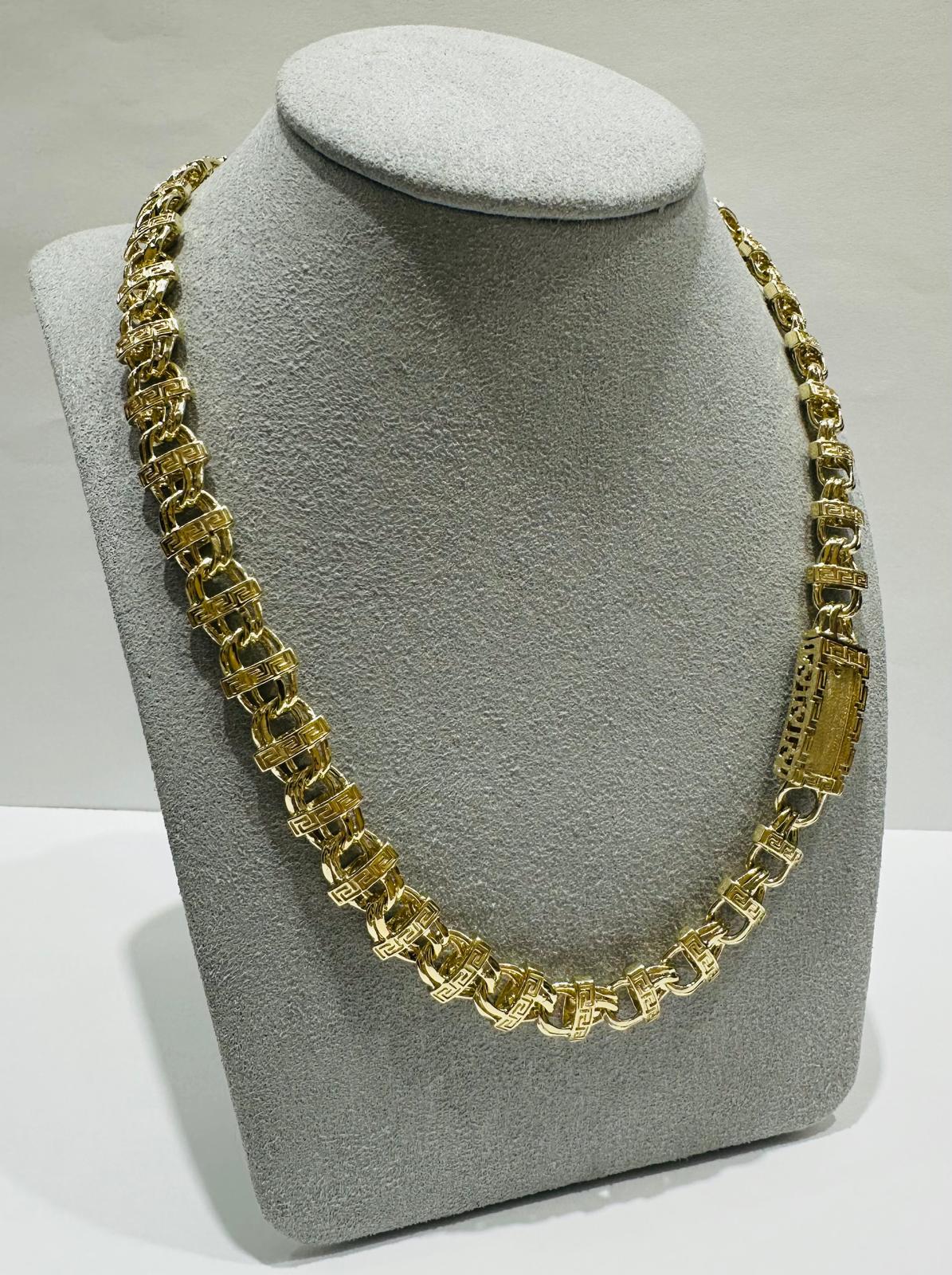 10K GOLD T BONE LINK CHAIN- 22"  9.88mm  70.3gm