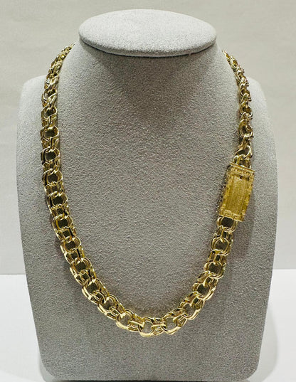 10K GOLD CHINO LINK CHAIN- 24"  8.50mm  61.6gm