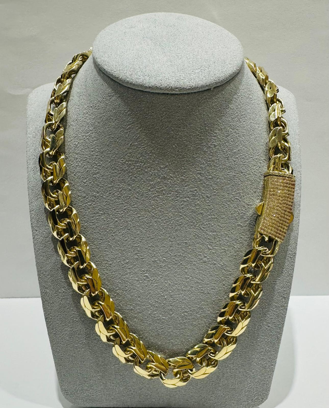 10K GOLD CHINO LINK CHAIN- 22"  12.20mm   55.5gm