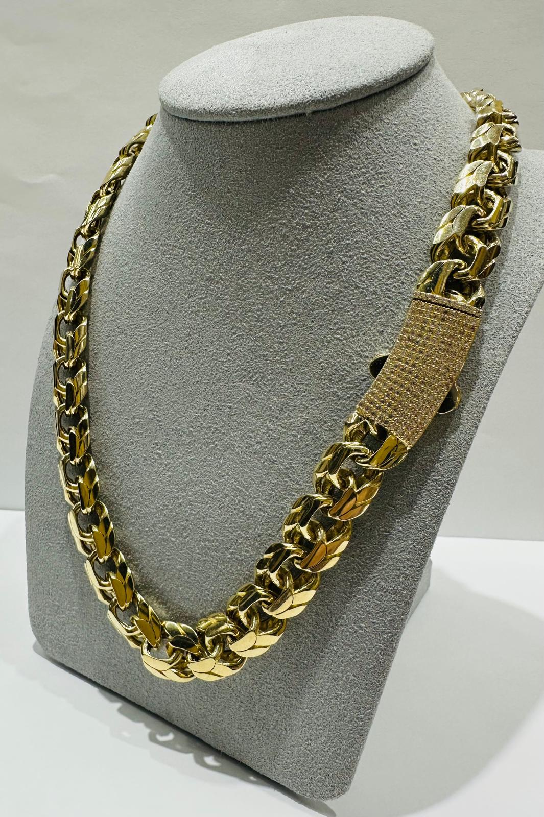 10K GOLD CHINO LINK CHAIN- 22"  12.20mm   55.5gm