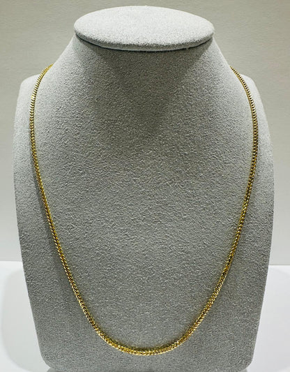 10K GOLD FRANCO LINK CHAIN- 24"  1.49mm  8.1gm