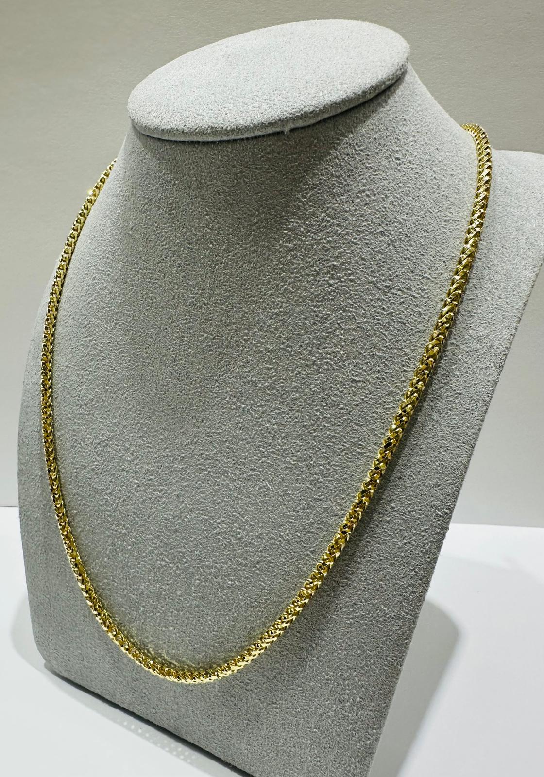 10K GOLD FRANCO LINK CHAIN- 24"  2.45mm  18.4gm