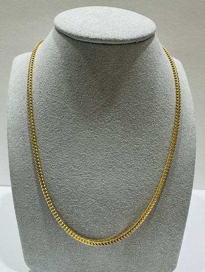 10K GOLD FRANCO LINK CHAIN- 24"  1.75mm  12.7gm