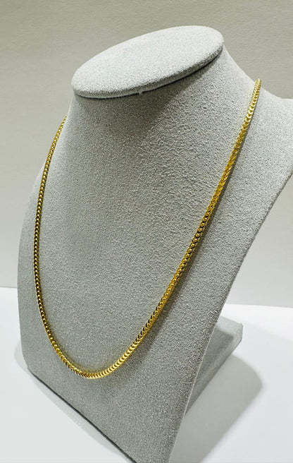 10K GOLD FRANCO LINK CHAIN- 24"  1.75mm  12.7gm