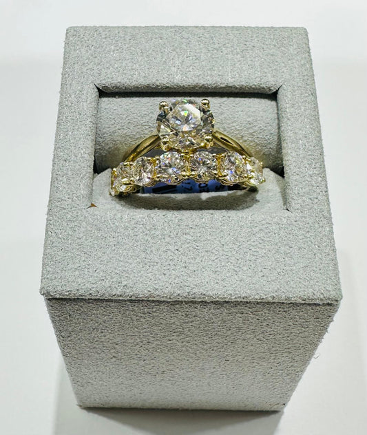 14K GOLD LAB GROWN VS1/VS2 DIAMOND RING-  4.0CT