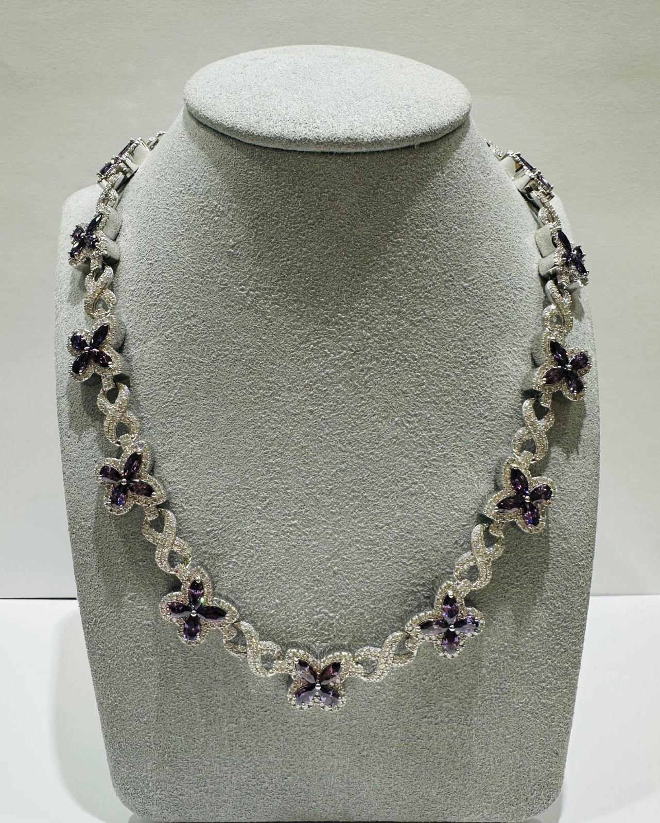 SILVER MOISSANITE BUTTERFLY NECKLACE VVS 9.50CTW  12mm  18"