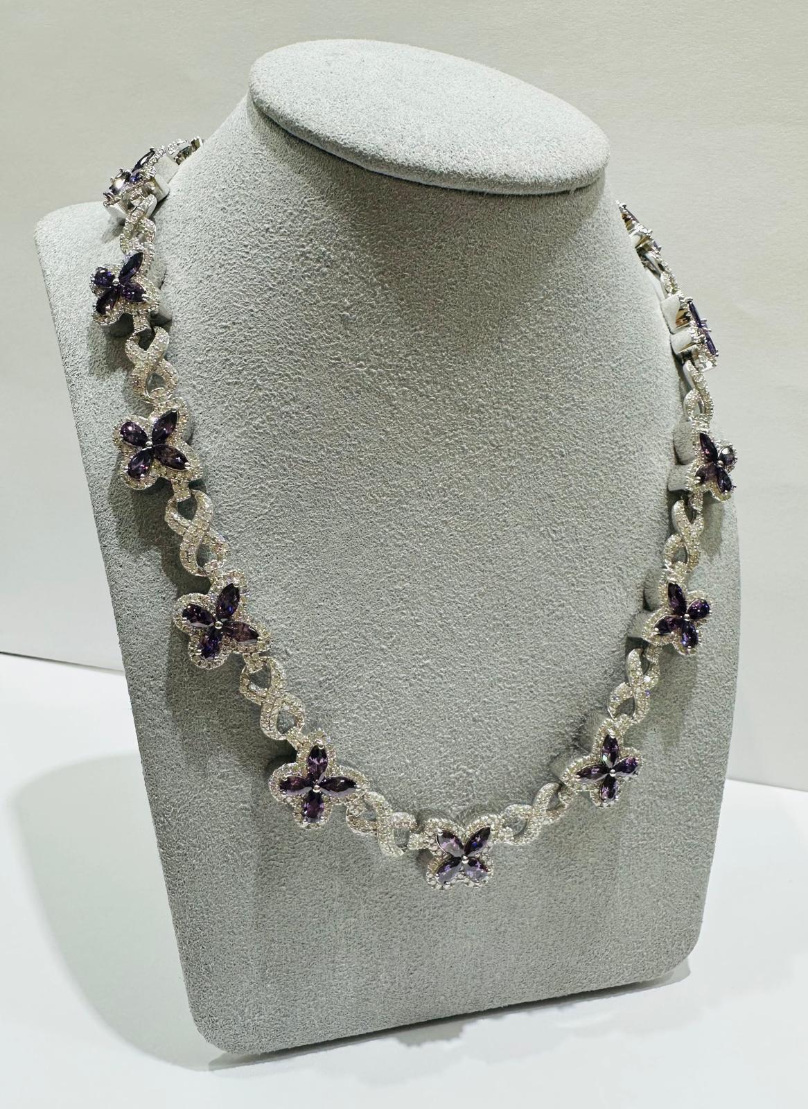 SILVER MOISSANITE BUTTERFLY NECKLACE VVS 9.50CTW  12mm  18"