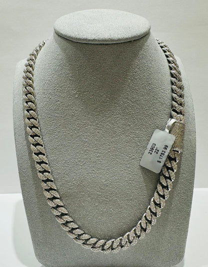 SILVER MOISSANITE NECKLACE VVS   10.72CTW   22"