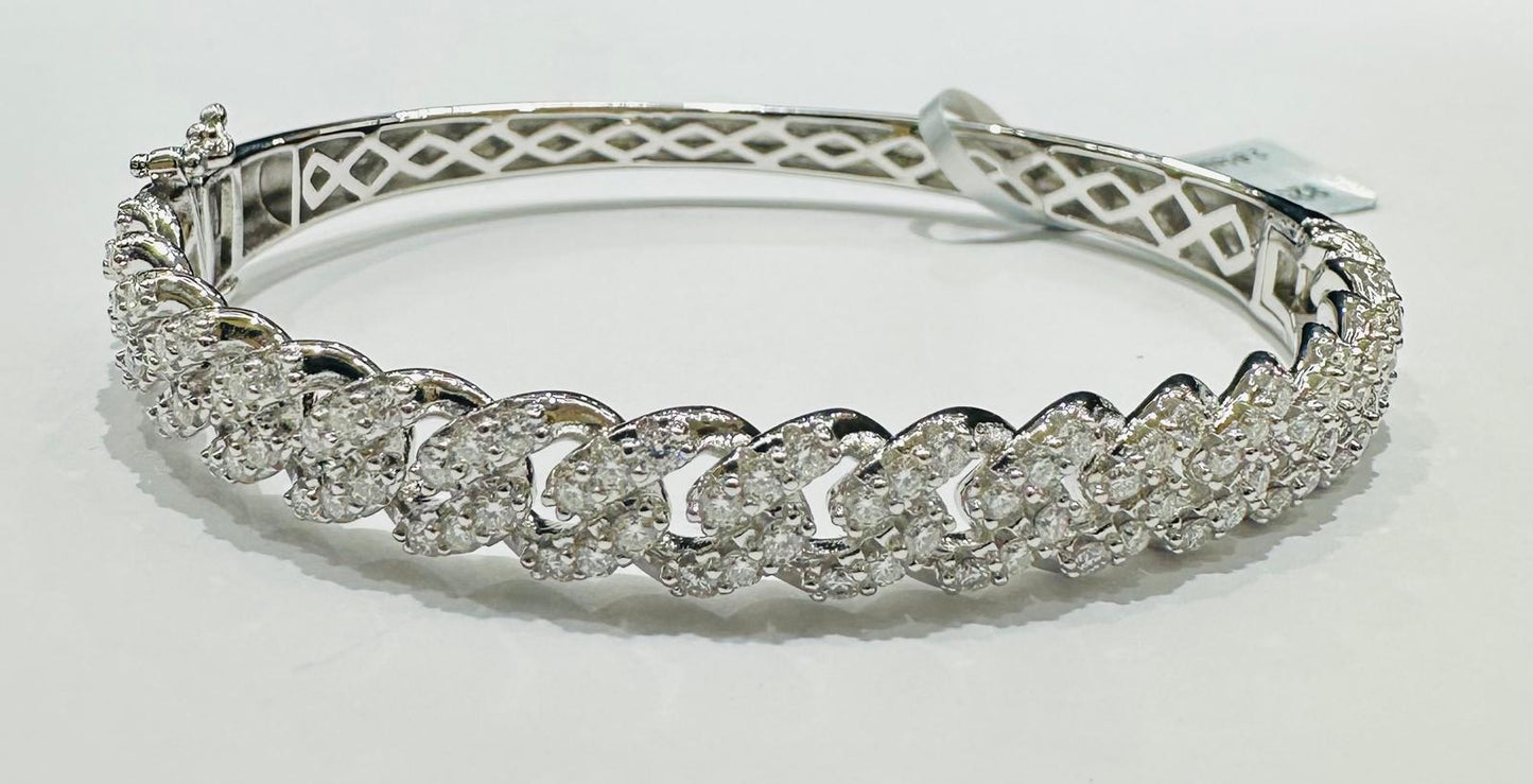 SILVER MOISSANITE BANGLE BRACELET VVS   2.61CTW