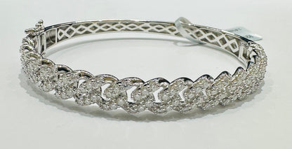 SILVER MOISSANITE BANGLE BRACELET VVS   2.61CTW