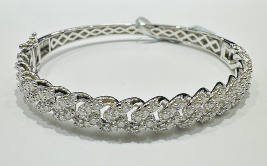 SILVER MOISSANITE BANGLE BRACELET VVS   2.61CTW