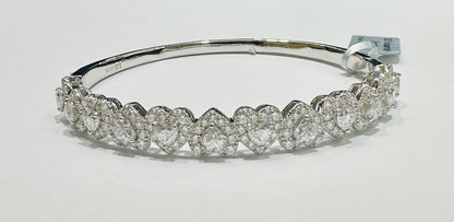 SILVER MOISSANITE BANGLE BRACELET VVS   6.10CTW