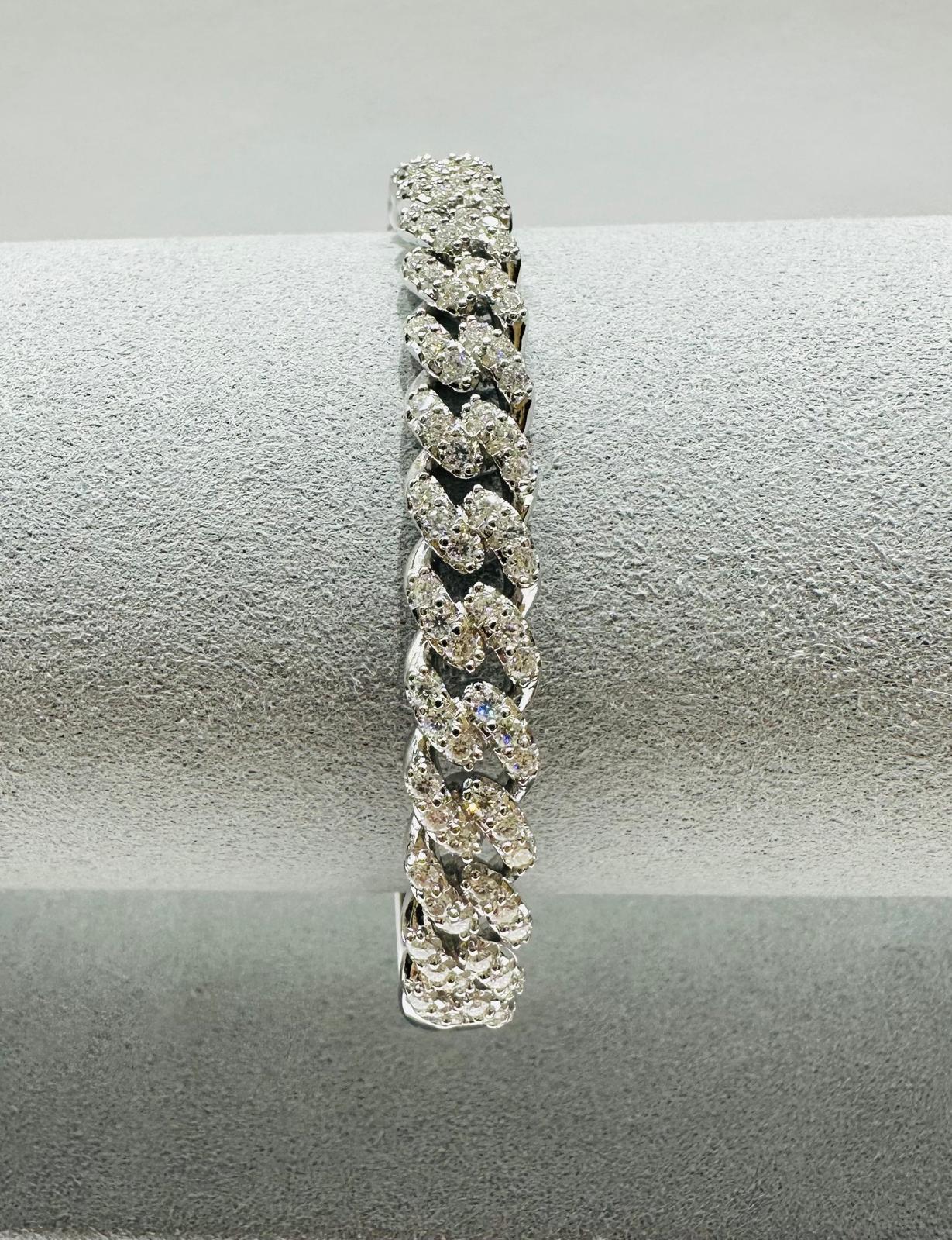SILVER MOISSANITE BANGLE BRACELET VVS   2.61CTW