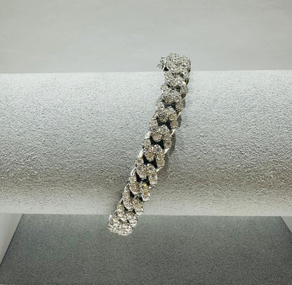 SILVER MOISSANITE BANGLE BRACELET VVS   2.61CTW