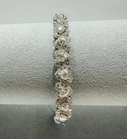 SILVER MOISSANITE BANGLE BRACELET VVS   6.10CTW
