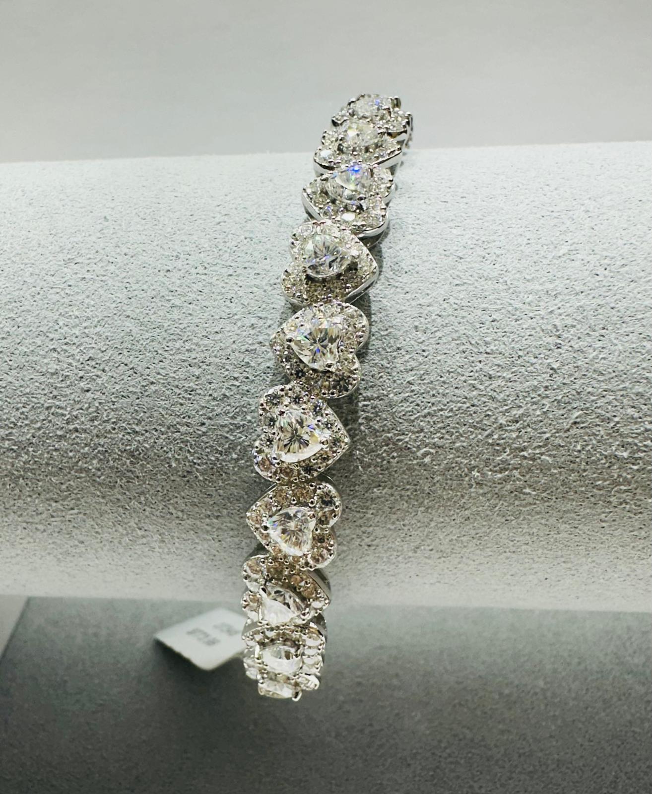 SILVER MOISSANITE BANGLE BRACELET VVS   6.10CTW