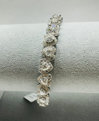 SILVER MOISSANITE BANGLE BRACELET VVS   6.10CTW