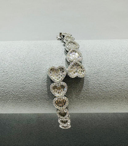 SILVER MOISSANITE BANGLE BRACELET VVS   3.56CTW