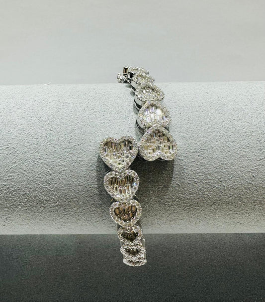 SILVER MOISSANITE BANGLE BRACELET VVS   3.56CTW
