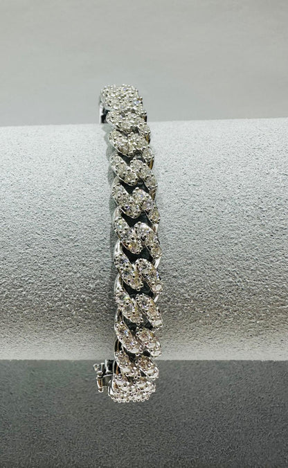 SILVER MOISSANITE BANGLE BRACELET VVS   2.61CTW
