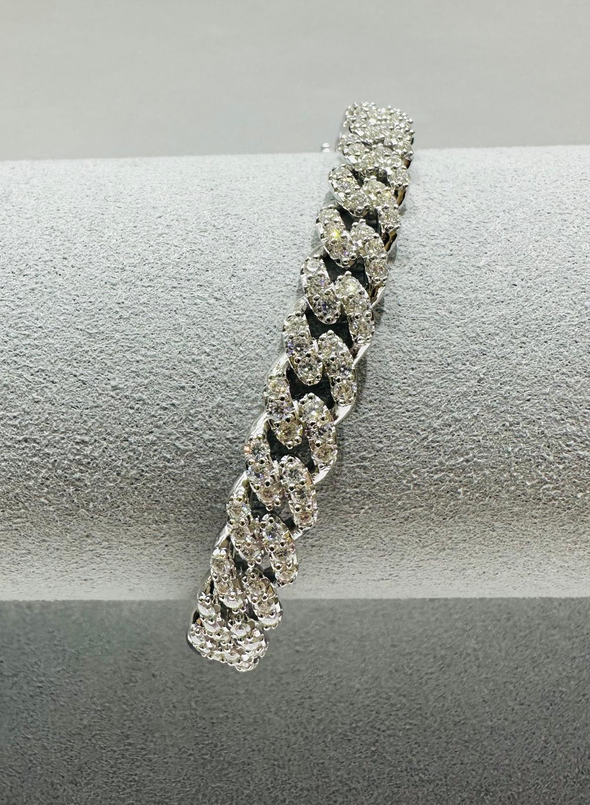 SILVER MOISSANITE BANGLE BRACELET VVS   2.61CTW