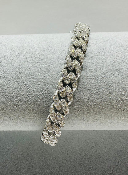 SILVER MOISSANITE BANGLE BRACELET VVS   2.61CTW