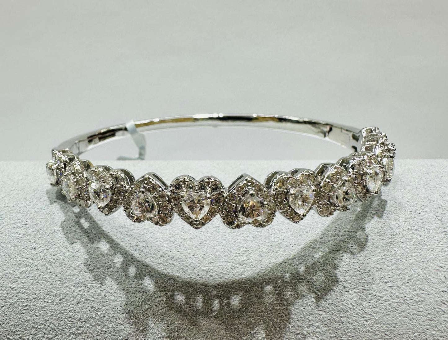 SILVER MOISSANITE BANGLE BRACELET VVS   6.10CTW